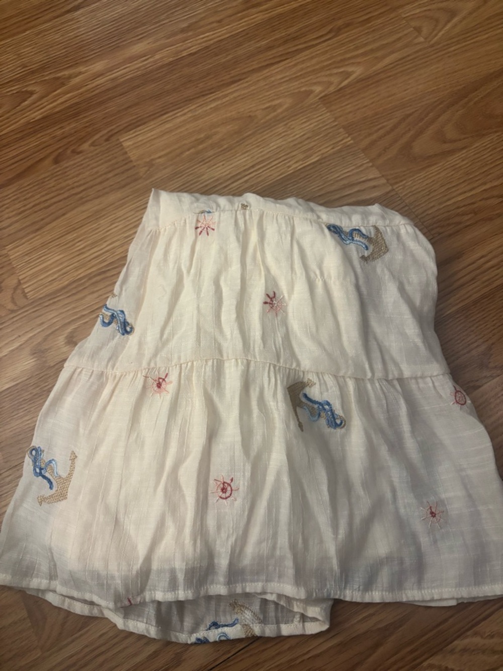 Hope Springs Anchor Sailing Embroidered Tiered Button-Down Shirt Size Small - Picture 9 of 9